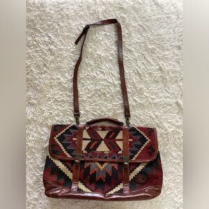 Vintage Kiln carpet messenger bag- great condition Aztec print